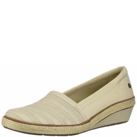 Grasshoppers Shoes - Grasshoppers Women's Blaise Wedge Stripe Gore Sneaker, Stone, 8.5 Wide